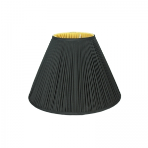 Black and gold conic gathered lampshade